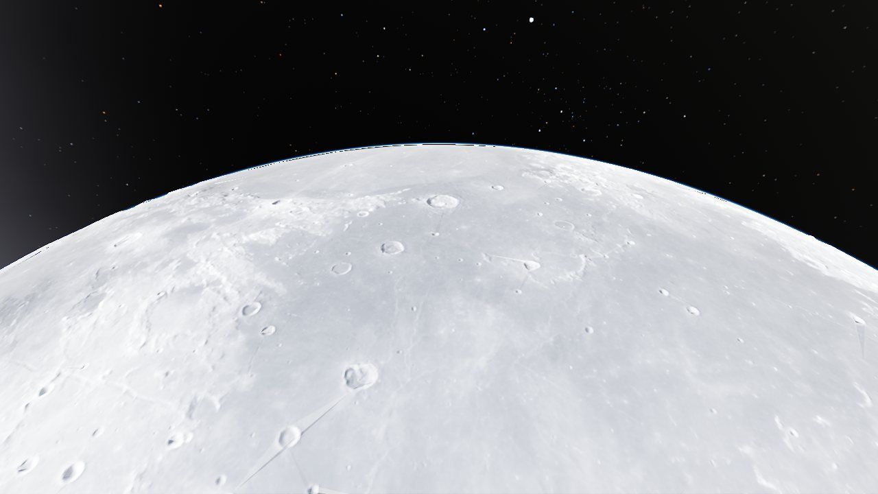 The Moon's cratered surface from 300 km up